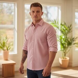 Banana Republic Men's Classic Fit Red Button-Down Shirt XL